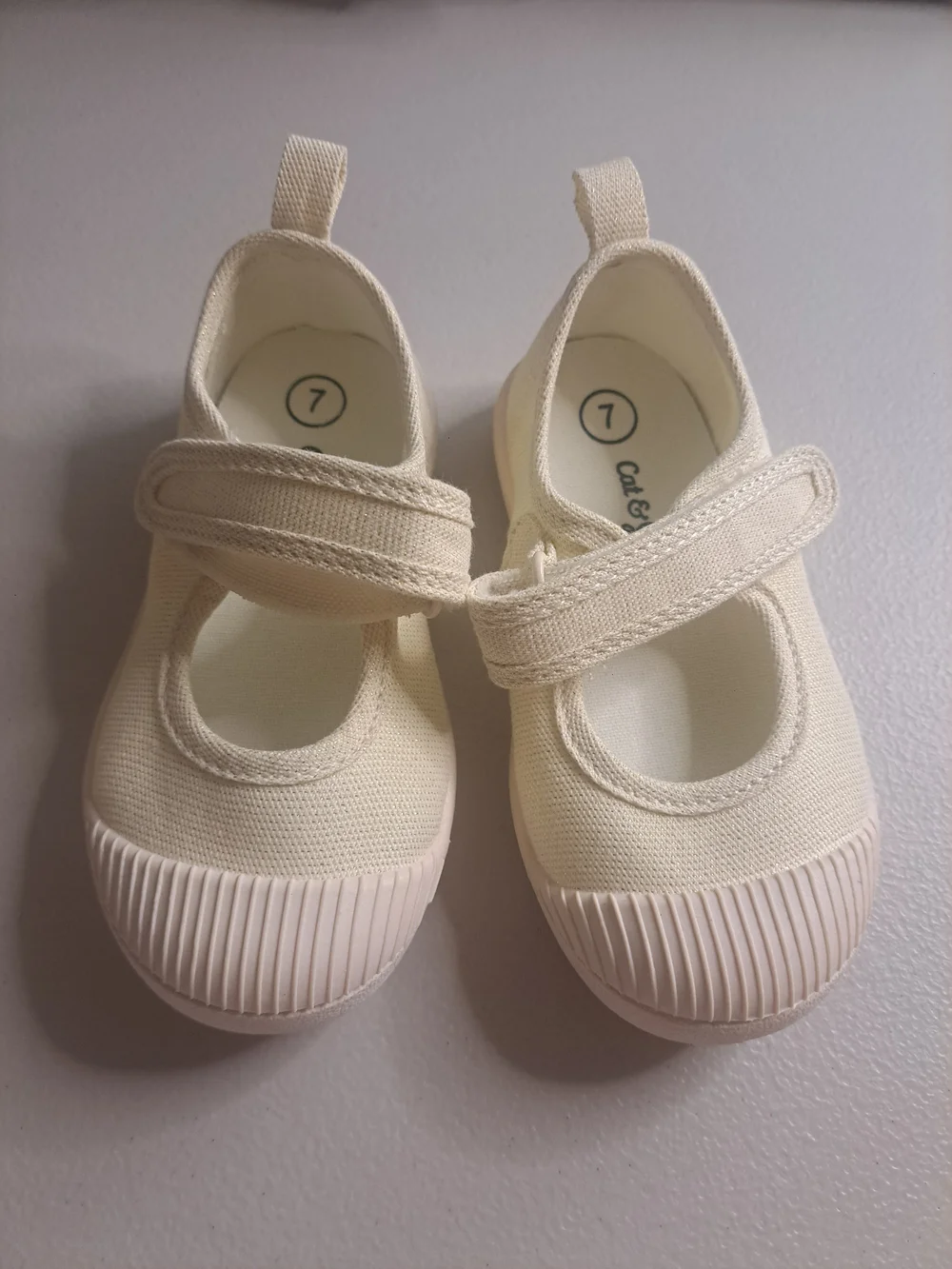 Cat & Jack Cream Canvas Mary Jane Sneakers